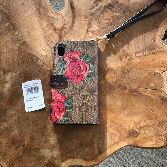 COACH SIGNATURE CANVAS IPHONE FOLIO CASE, Xs MAX - Picture 5 of 7